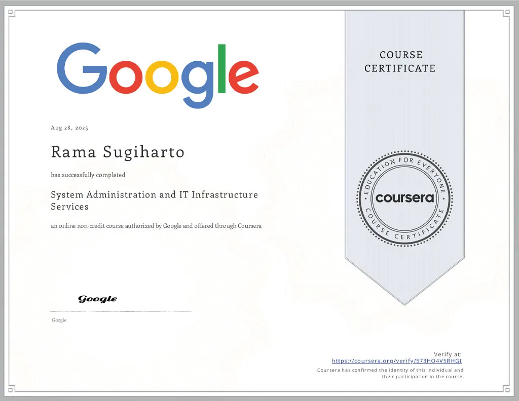 System Administration and IT Infrastructure Services - Google