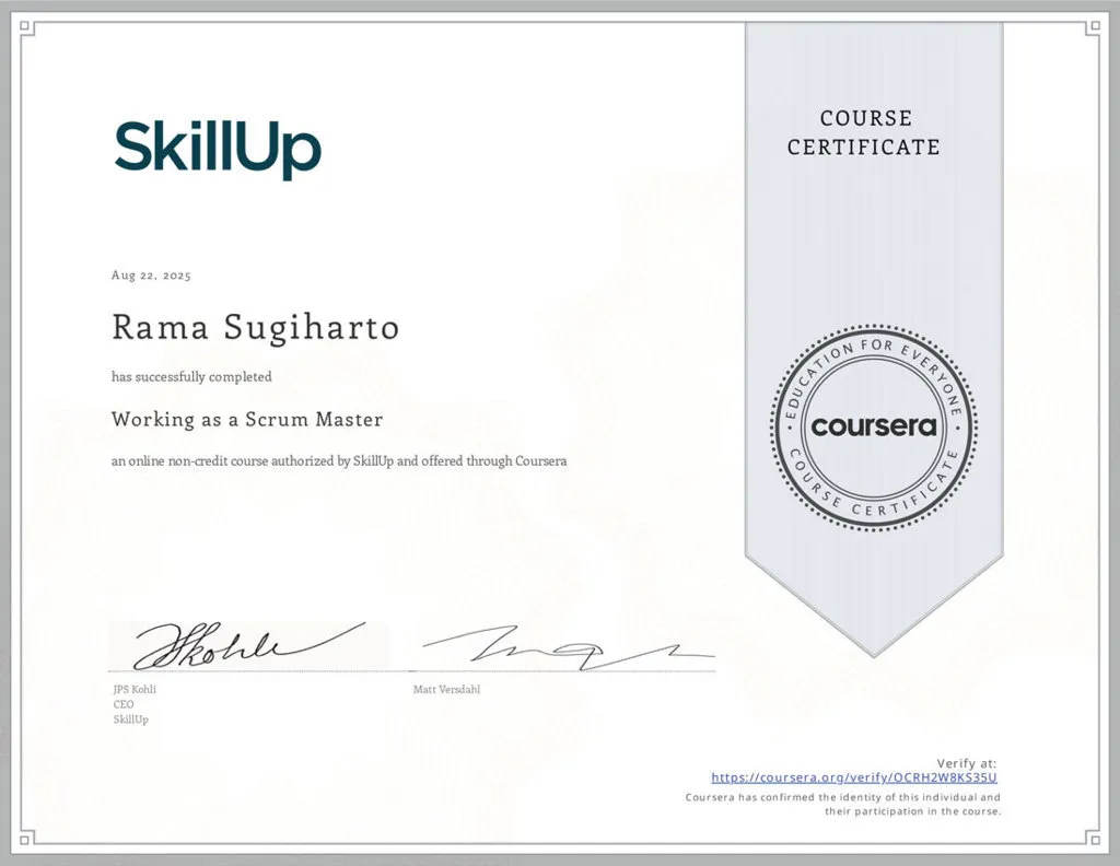 Working as a Scrum Master - SkillUp